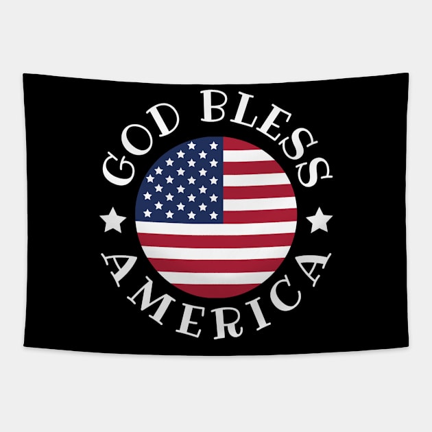 God Bless America American Flag For Independence Day On 4th Of July Tapestry by Arts-lf