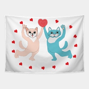 The cats in love Tapestry