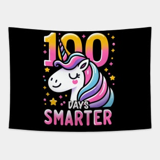 100 days smarter, adorable unicorn Tapestry