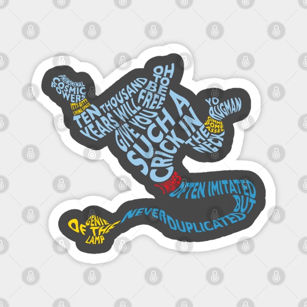 3 Wishes - Genie Inspired Quote Design Magnet by Here With The Ears