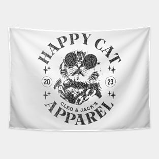 Happy Cat with Glasses Tapestry