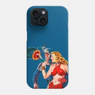 One Eyed Tentacle Alien Astronaut Sexy Girl in Red Uniform Horror Space Halloween Comic Phone Case