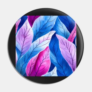 Blue watercolor leaves pattern Pin