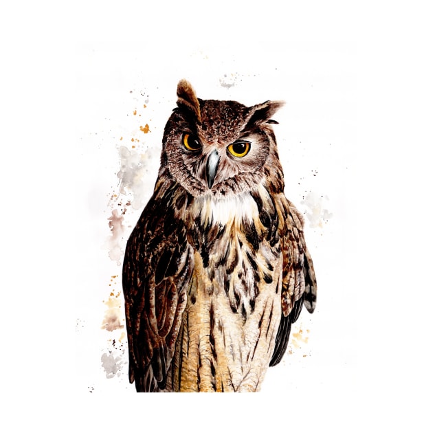 Owl Watercolor by MandalaSoul