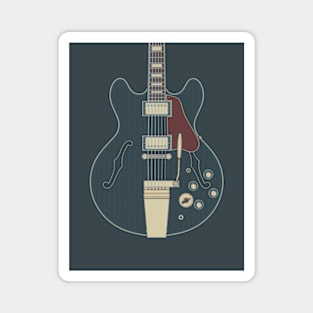 Dark Vintage Hollow Body Guitar Magnet