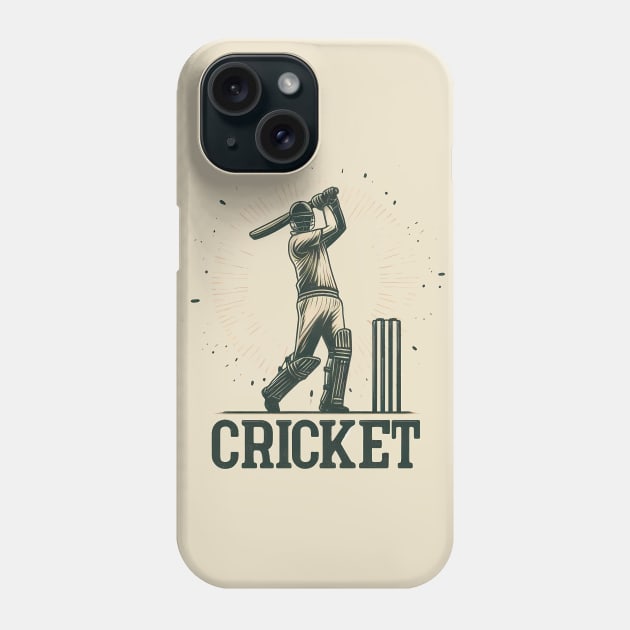 Cricket Player Phone Case by TaevasDesign
