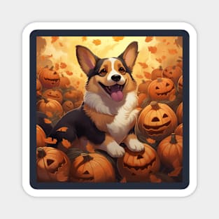 Halloween Corgi Magnet