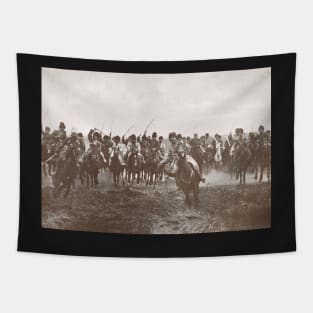 Russian Cossacks charge, WW 1, 1914 Tapestry