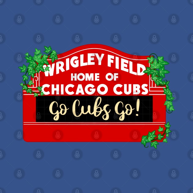 Chicago Wrigley Field Sign by HofDraws