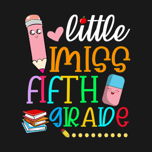 Kids Little Miss Fifth Grade Back To School Fifth Grader T-Shirt