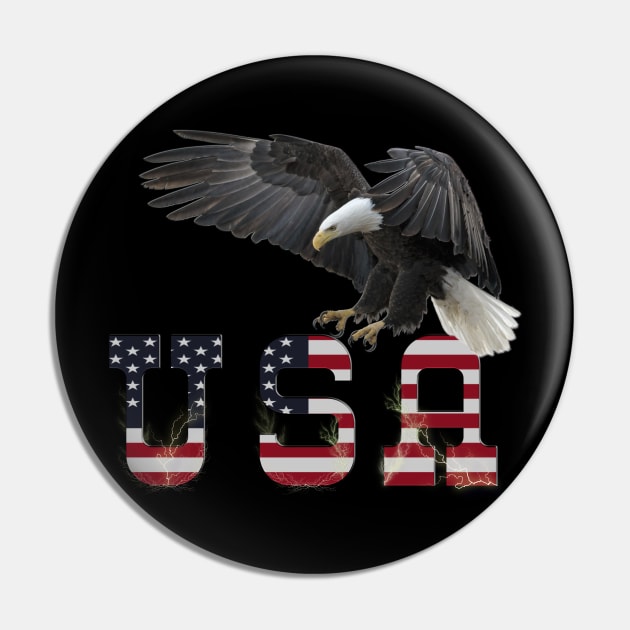 Eagle Patriotic USA Flag Pin by BurunduXX-Factory