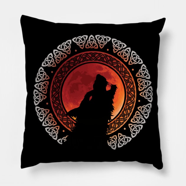 Fenrir Norse Wolf Pillow by Beltschazar