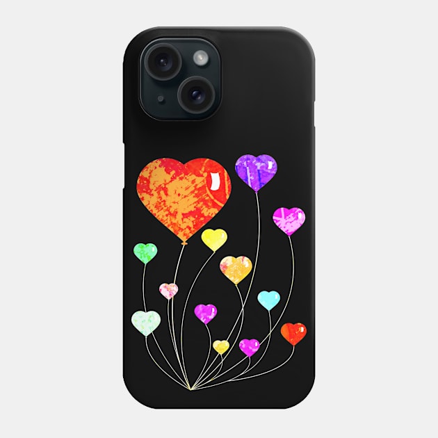 Vintage Balloon Hearts Phone Case by evisionarts