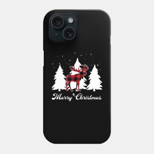 Moose Red Buffalo Plaid Christmas Matching Family Xmas Phone Case