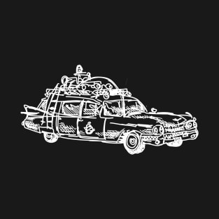 Ghostbusters Ecto-1 Bad Line Art T-Shirt