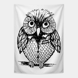 B&W Owl Tapestry