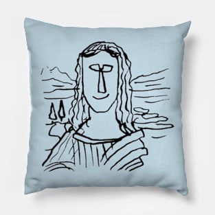 Mona Lisa Fine Line Doodle Pillow