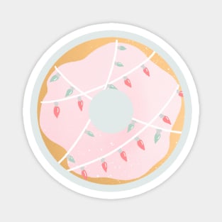 Pink christmas lights donut Magnet