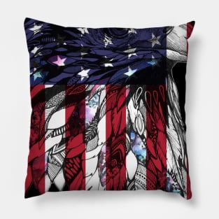 Eagle American Flag TShirt Cool Retro Vintage 4th July Pillow