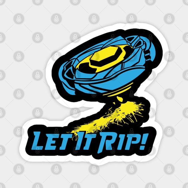beyblade blue yellow Beyblade Magnet TeePublic