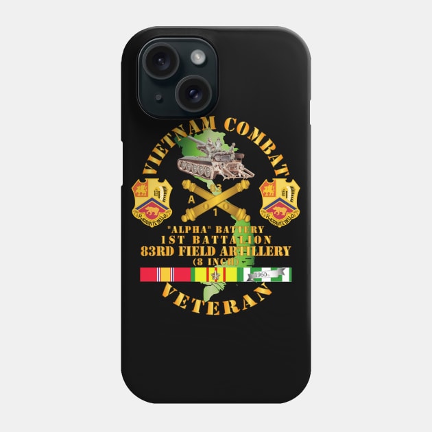 Vietnam Combat Veteran w  Alpha Btry 1st Bn 83rd FA - 8 Inch SP Phone Case by twix123844