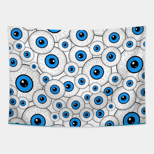 BLUE Eyeballs Tapestry by SartorisArt1