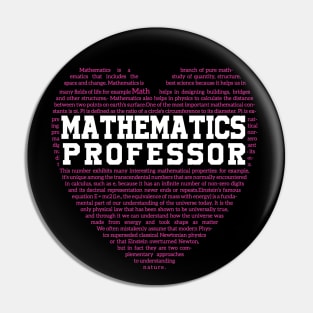 math professor lovers with pink heart design Pin