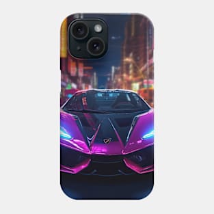 Asian Neon City Sports Car Phone Case