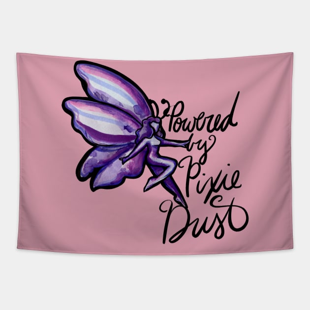 Powered by Pixie Dust Purple Fairy Tapestry by bubbsnugg