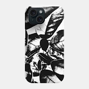 Black and White Grapefruit Leaf Design Phone Case