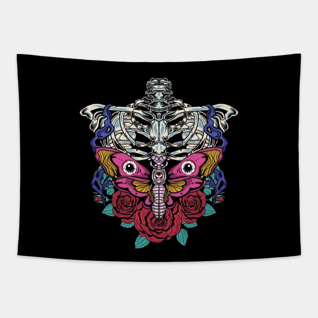 Bone Butterfly T-Shirt Tapestry by UghStudio