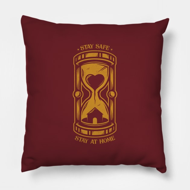 Hourglass Stay At Home Tattoo Design Pillow by Alundrart