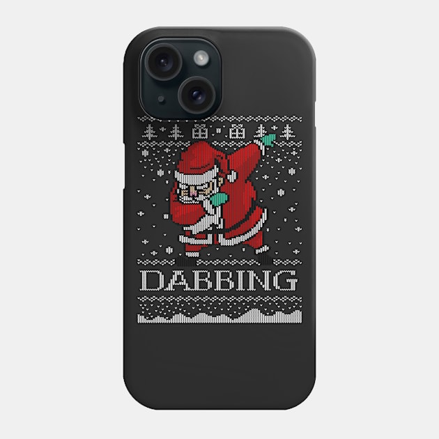 Ugly Christmas Sweater Dabbing Santa Shirt Jolly AF T-shirt Phone Case by vo_maria