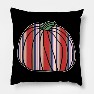 Halloween Horror Pumpkin Red Blue Stripes Pillow