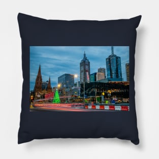 Federation Square, Melbourne - Christmas 2018 Pillow