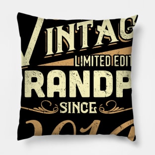 Vintage Grandpa Since 2014 Funny Man Myth Legend Daddy Pillow