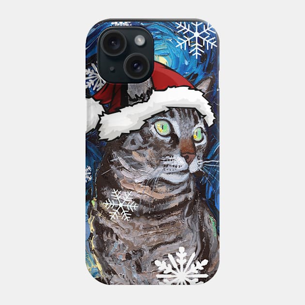 Tabby Santa Phone Case by sagittariusgallery