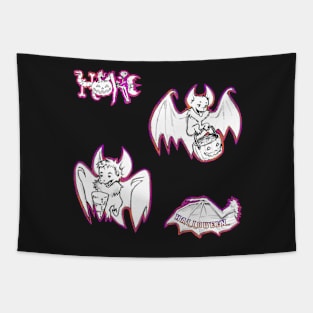 Halloween B&W Bat Pack Tapestry