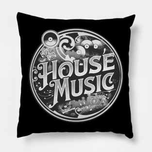 HOUSE MUSIC  - circa old school (grey) Pillow