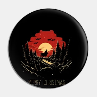 Santa Claus, minimalistic, is coming to town, merry xmas Pin