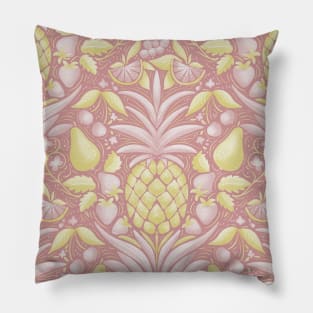 pink and yellow summer cocktail pattern Pillow
