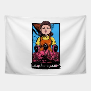 SQUID GAME doll and guards Tapestry