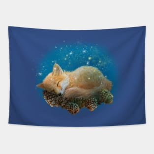 Little fox sleeping Tapestry