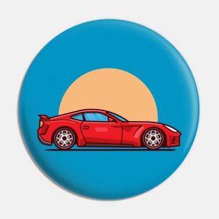 Sport Car Cartoon Illustration Pin