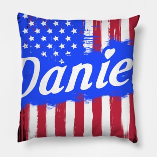 American Flag Daniel Family Gift For Men Women, Surname Last Name Pillow