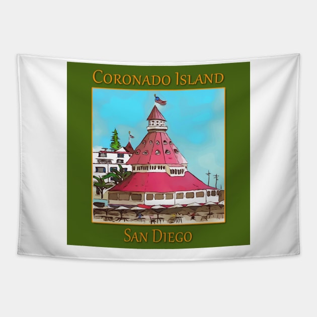 Coronado Island, San Diego California Tapestry by WelshDesigns