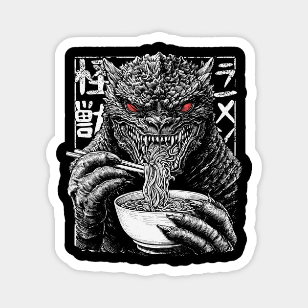 Kaiju Monster Eating Ramen Magnet by Carlos's Store 4