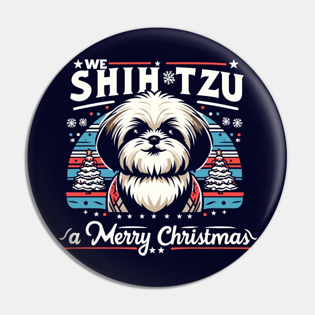 We Shih Tzu A Merry Christmas Pin by SubtleSplit