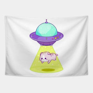 Cat Abduction - Alien Spaceship Tapestry