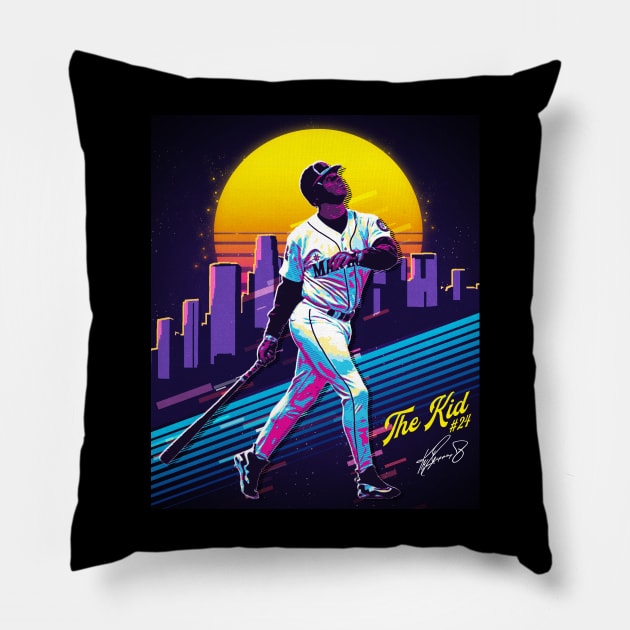 Ken Griffey Jr The Kid Basketball Legend Signature Vintage Retro 80s 90s Bootleg Rap Style Pillow by CarDE